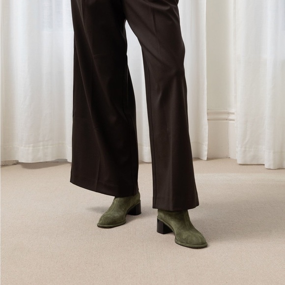 Dear Frances Iris Boot • Ankle Sock Bootie • Moss Green Suede • 37.5 7.5 • $700 - Picture 2 of 9
